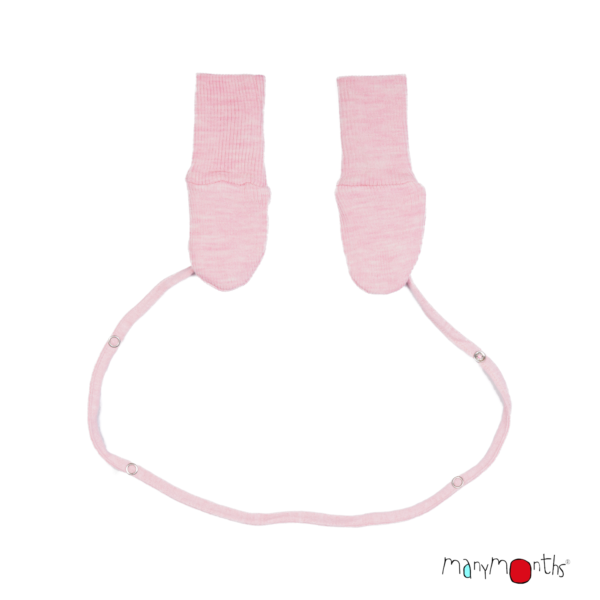 40410_ManyMonths Natural Woollies Long Cuff Baby Mittens with String Stork Pink_1500px
